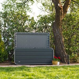 Lifetime 60367 Modern Deck Box, 136 Gallon Outdoor Storage Container, Gray