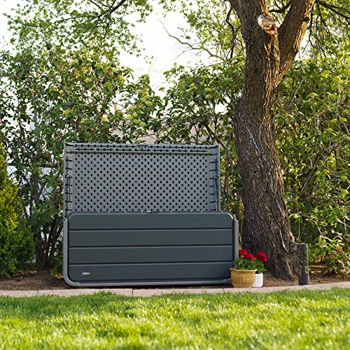 Lifetime 60367 Modern Deck Box, 136 Gallon Outdoor Storage Container, Gray