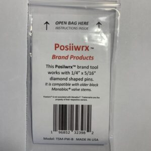 Posiiwrx Aftermarket Key Compatible with Older Manabloc Black Male Diamond Pinned Valve Stems | Female Slotted T-handle Wrench