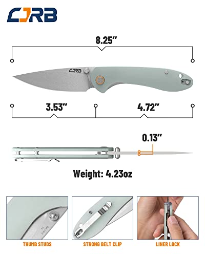 CJRB Feldspar Green Bundled with Ria Blue Great EDC Knife Companion