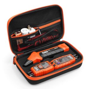 kingsung hard case compatible with klein tools et310 ac circuit breaker finder, 80041 outlet repair tool kit and rt250 integrated gfci receptacle tester accessories,with smooth double zip（only case）