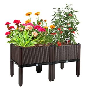 raised garden bed with legs planters for large planters outdoor plants elevated plastic garden planter boxes plant pots for patio backyard porch deck to planting flowers vegetables and herbs