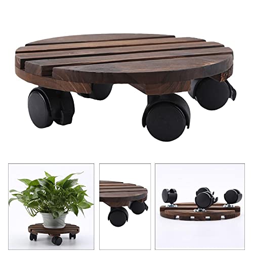 Flower Pot Large Planter with Stand,Base Display Elegant Flower Pot Holder Garden with Wheels Home Decor Planter Bonsai Holder