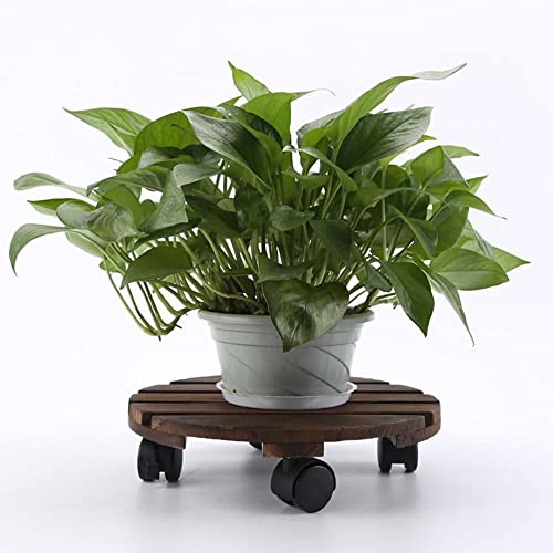 Flower Pot Large Planter with Stand,Base Display Elegant Flower Pot Holder Garden with Wheels Home Decor Planter Bonsai Holder