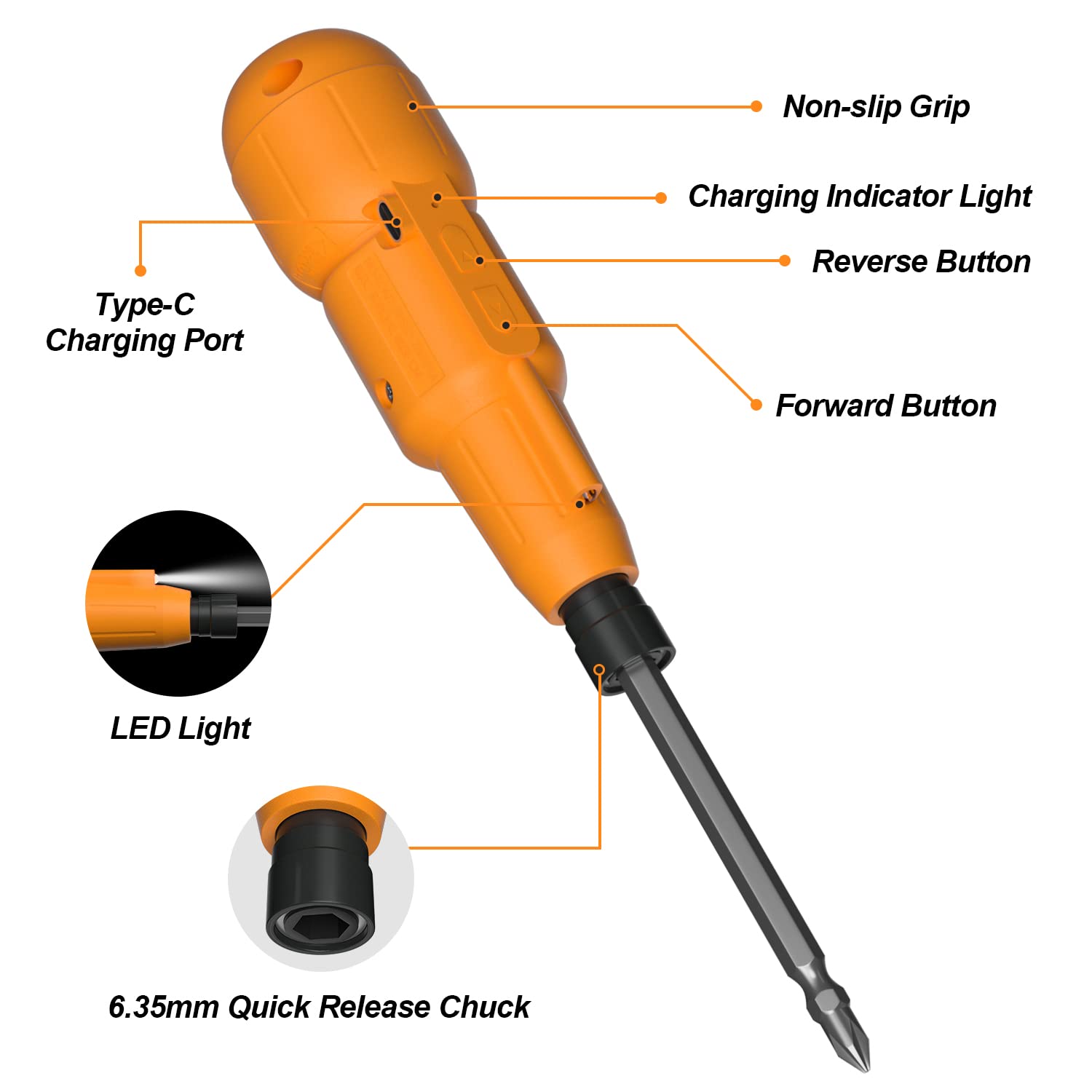 ERAVOR 3.6V Electric Screwdriver Cordless, Rechargeable Power Screwdrivers Set With Tool Bag, Cordless Screwdriver Tool Kit w/LED, 1/4" Hex Magnetic Bit Holder, Automatic Manual Use for Home Repairs