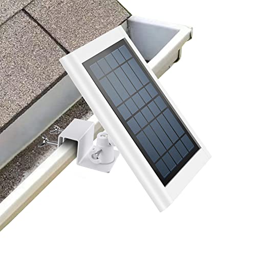 Gutter Mount for Ring Solar Panel, Adjustable Weatherproof Aluminum Alloy Mount Bracket, Perfect Angle to Get Adequate Sunlight (White)