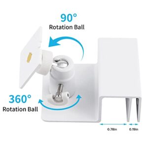 Gutter Mount for Ring Solar Panel, Adjustable Weatherproof Aluminum Alloy Mount Bracket, Perfect Angle to Get Adequate Sunlight (White)