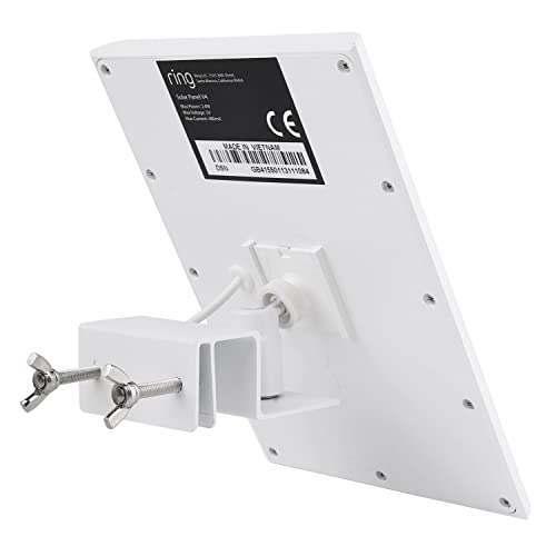 Gutter Mount for Ring Solar Panel, Adjustable Weatherproof Aluminum Alloy Mount Bracket, Perfect Angle to Get Adequate Sunlight (White)