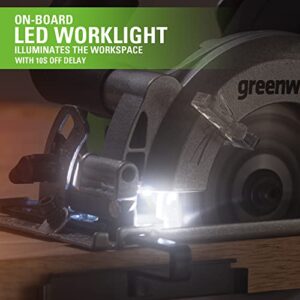 Greenworks 24V Brushless 4-1/2" Compact Circular Saw (6,500 RPM), 2.0Ah Battery and Compact Charger Included