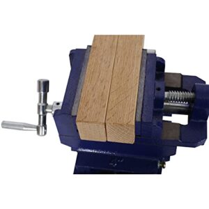 Cross Slide Vise, 4-Inch Drill Press Metal Milling 2 Way X-Y Heavy Benchtop Clamp Machine, for Wood Working, Blue