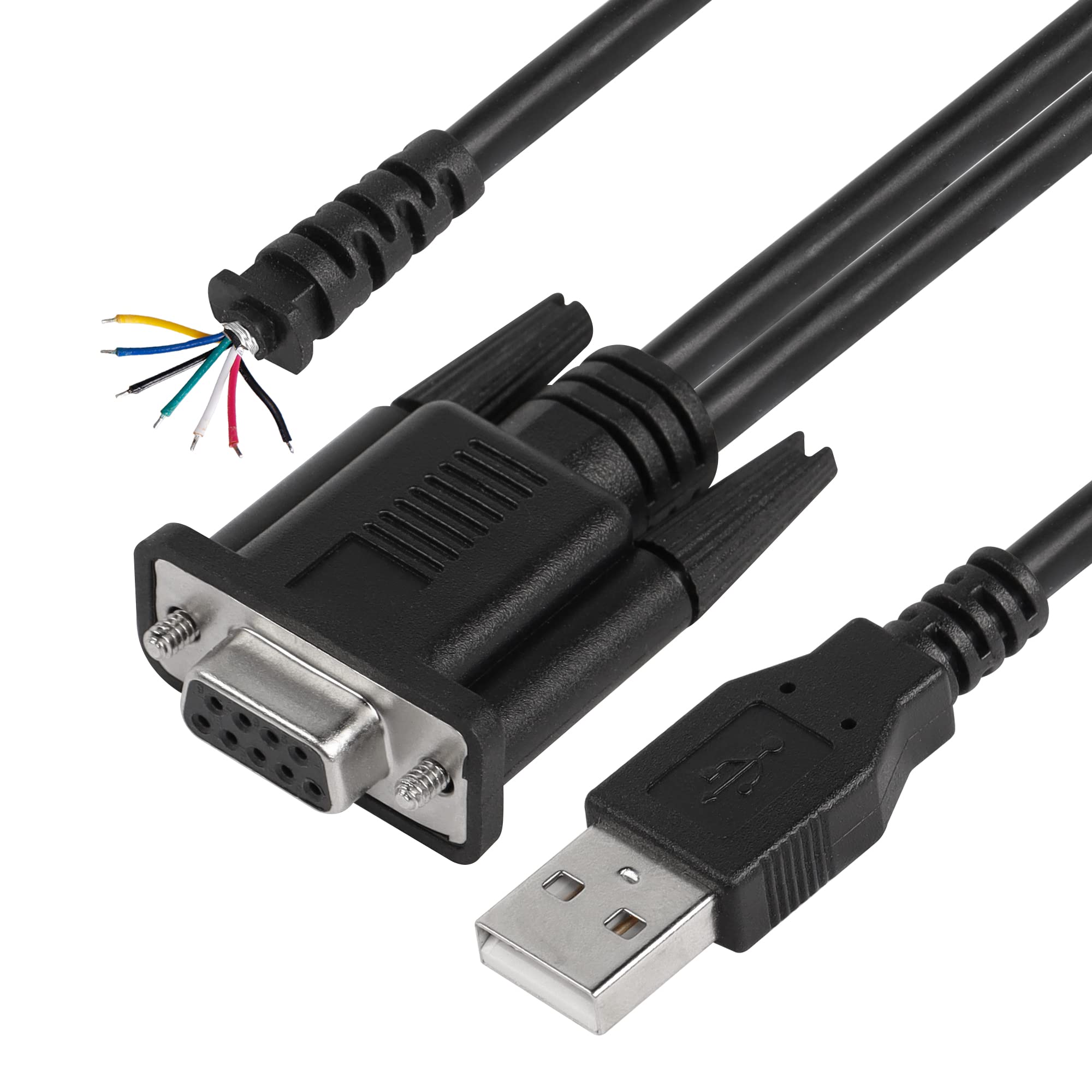 SinLoon USB to RS232 Serial Adapter & Bare Wire,USB 2.0 Male to DB9 Female Serial Cable for Windows 10, 8.1, 8, 7, Vista, XP, 2000, Linux and Mac OS X, macOS