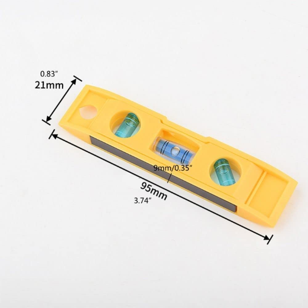 Magnetic Level, Strong Magnetic Gradient Carpentry Tool, High Precision Horizontal Ruler Measuring Tool, 3 Bubble Level with Keychain