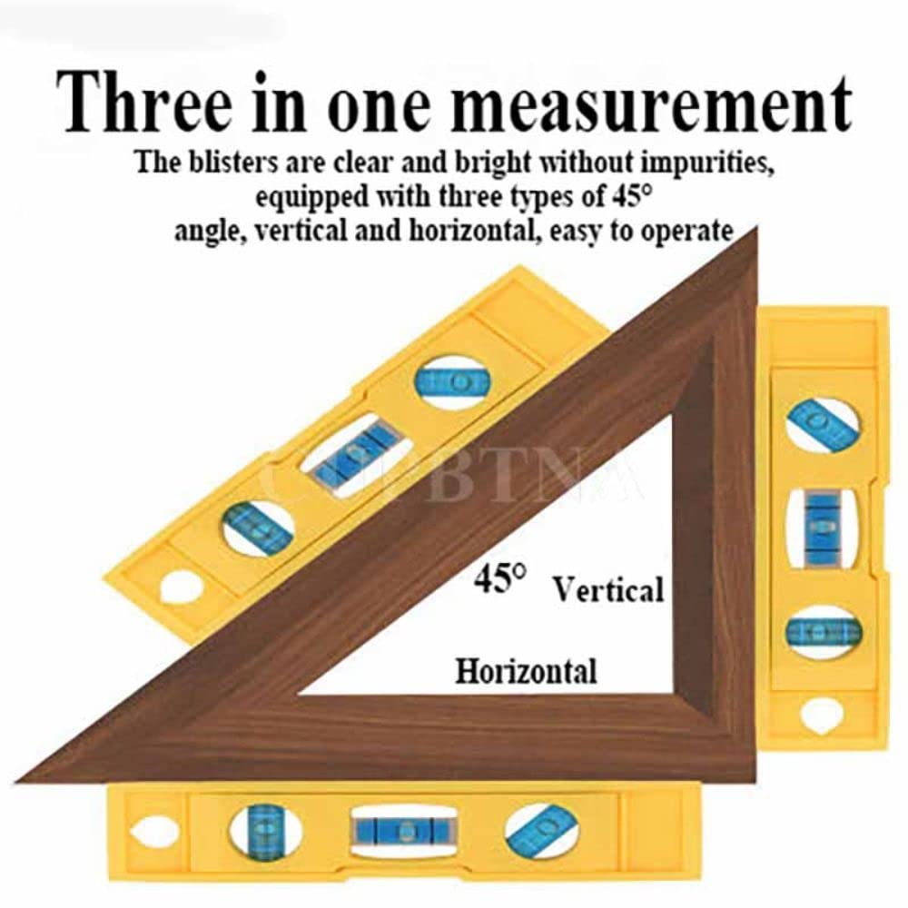 Magnetic Level, Strong Magnetic Gradient Carpentry Tool, High Precision Horizontal Ruler Measuring Tool, 3 Bubble Level with Keychain