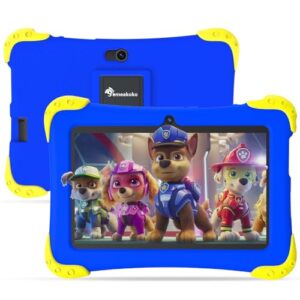 semeakoko tablet for kids, kids tablet 7 inch android 11 toddler tablet quad core 32gb google play, kids app preinstalled game learning education tablet wifi camera tablet with case (blue)