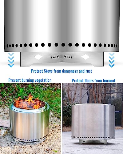 Stand Fit for Solo Stove Bonfire, 304 Stainless Steel Base Fireplace Tools Outside Firepits Stand, Outdoor Fire Pits Wood Burning and Camping Accessories