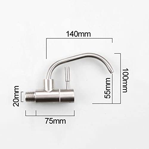 Kitchen Faucets Drinking Water Faucet with Push Lever Reverse Osmosis Stainless Steel Wall Mount Utility Sink Faucet,Brushed A