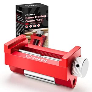 saker honing guide tool - sharpening holder of whetstone for woodworking- chisels and planes 0-2.55 inches red,1pc