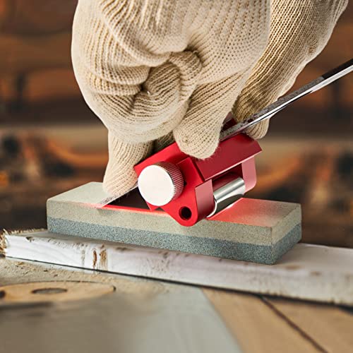 Saker Honing Guide Tool - Sharpening Holder of Whetstone for Woodworking- Chisels and Planes 0-2.55 inches RED,1PC