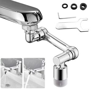 universal 1080 swivel faucet extension - rotating universal faucet extender for bathroom kitchen sink, 2 mode splash filter extension for faucet, faucet aerator for washing eye/hair/face