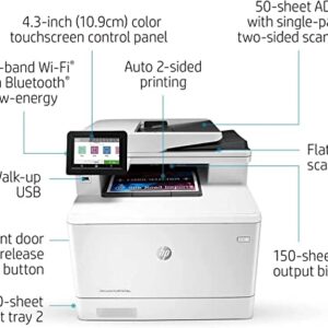 HP Color Laserjet Pro Multifunction M479fdw Wireless Laser Printer- Print Scan Copy Fax - 28 ppm, 600 x 600 dpi, 8.5 x 14, 50-Page ADF, Ethernet, Auto Duplex Printing, Cbmou Printer＿Cable