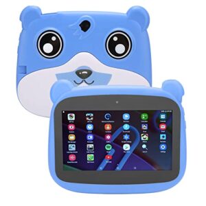 pomya kids tablet, 7 inch little bear shaped tablet,2gb 32gb, 5000mah tablet,octa core cpu,5000mah battery,5g wifi dual band hd tablet, kids (blue)