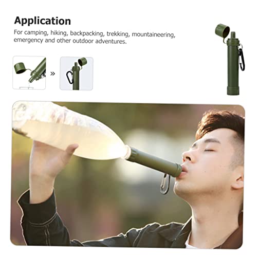 CLISPEED Water Bottle Straw Outdoor Filter Water Purification Tablets Water Filter Backpacking System Water Distiller Flat Water Bottle Portable Camping Hand Warmer Abs Travel