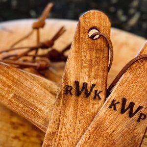 COWBOY SPATULA - Mesquite Wood TEXAS SLIM Handmade in Texas. Made in USA. Safe for nonstick, and cast iron cookware. Personalize it!