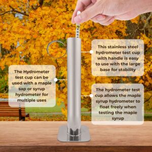 Maple Syrup Hydrometer Test Cup - 8 Inch Tree Tapping Hydrometer Test Cup Kit -Maple Sugaring Equipment - Stainless Steel Hydrometer Test Jar - Maple Sugaring Starter Kit - Tree Tapping Kit