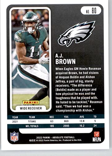 2022 Panini Absolute #80 A.J. Brown Philadelphia Eagles Football NM-MT