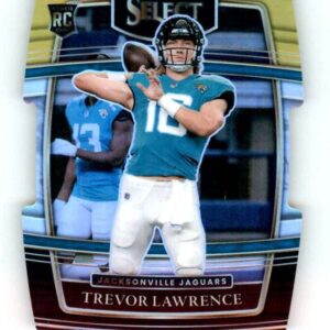 2021 Panini Select Black and Gold Prizm Die-Cut #43 Trevor Lawrence Concourse Jacksonville Jaguars RC Rookie NFL Football Trading Card