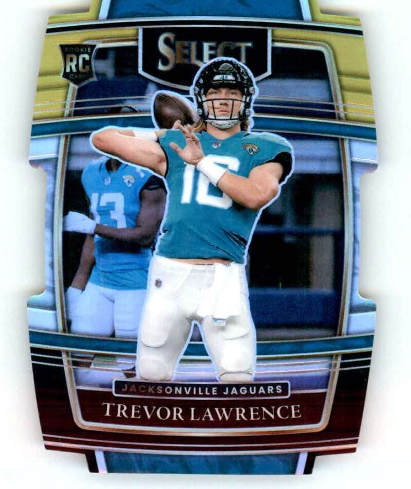 2021 Panini Select Black and Gold Prizm Die-Cut #43 Trevor Lawrence Concourse Jacksonville Jaguars RC Rookie NFL Football Trading Card