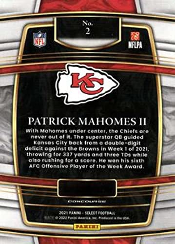 2021 Panini Select #2 Patrick Mahomes II Concourse Kansas City Chiefs NFL Football Trading Card