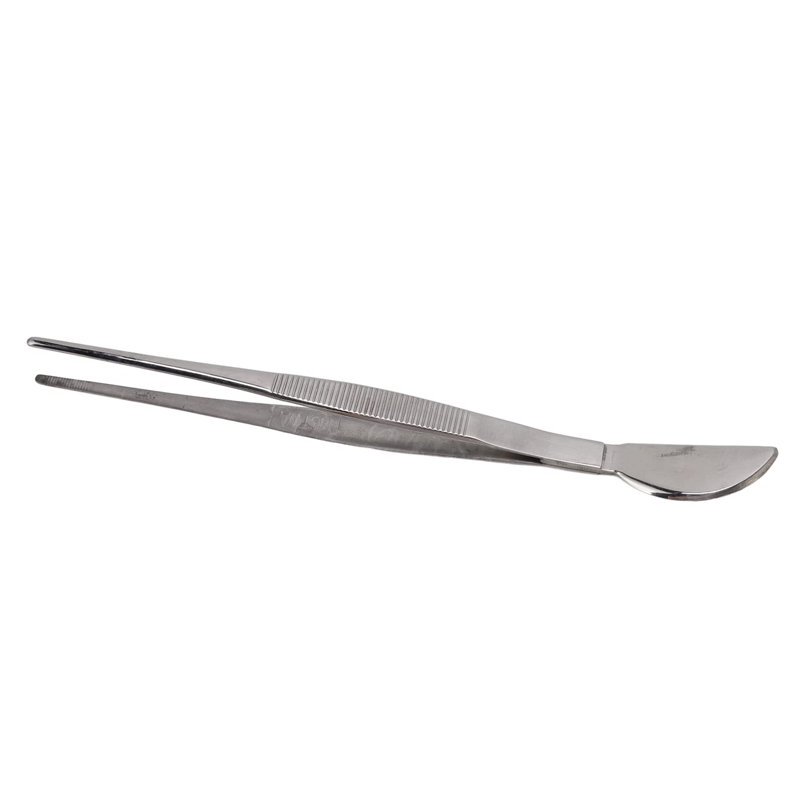 Biitfuu Bonsai Tweezers Stainless Steel Moon Spatula Head Stainless Steel Bonsai Tweezers for Curved Style (Straight)