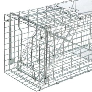 24" Heavy Duty Squirrel Trap for Attic,Humane Cat Trap Small Animal Trap Live Traps for Stray Cats, Rabbits, Raccoons, Skunks, Possums and More Rodents,Collapsible Steel Catch and Release Animal Cage