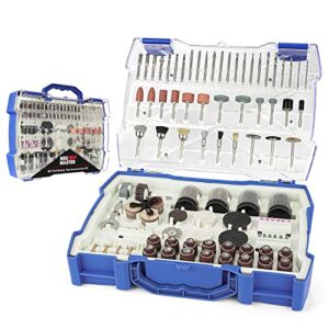 neu master rotary tool accessories kit, 381pcs accessory set, carving polishing drilling kits,1/8"(3.2mm) diameter shanks universal fitment for easy cutting, sanding, grinding,sharpening and engraving