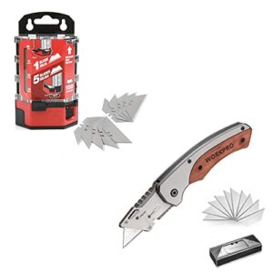 goldblatt 100-pack utility blades and workpro folding utility knife