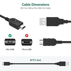 FITE ON 5ft USB Cable Laptop PC Data Sync Cord Replacement for Autel MaxiSys MS906 MS906BT MS906TS MS908 MS908P Diagnostic Scan Tool