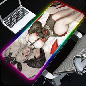 mouse pads anime girl sexy butt rgb mouse pad gaming accessories luminous led laptop gamer keyboard carpet mat desk 39.37 inch x19.68 inch -a8