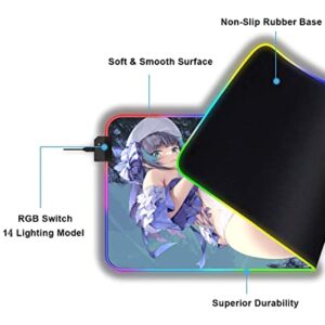 Mouse Pads Anime Girl Sexy Butt Mouse Pad RGB LED Mouse Pad XXL Computer Keyboard Carpet Pad Gaming Accessories Gamer PC USB Gaming Desk Mousepad 39.37 inch x19.68 inch -A5
