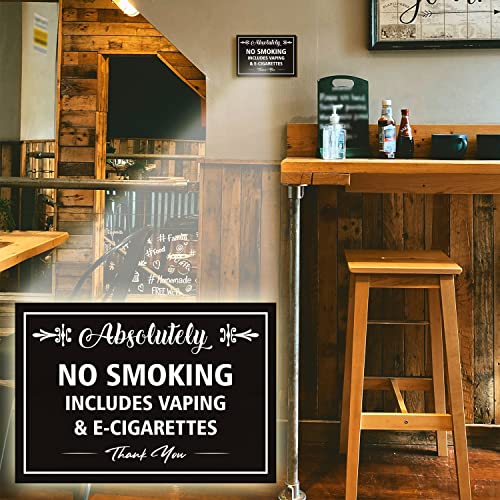 No Smoking Sign for House, No Vaping Sign for Home, Use for Office or Business Front Door Warning Reminder Signs, Smoke Free Restaurants & Gas Stations Wall Decor Use 3.55" x 5.15" - PMA014