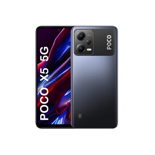 Xiaomi Poco X5 5G + 4G Volte Global Unlocked 128GB + 6GB GSM 6.67" 48 mp Triple Camera (ONLY Tmobile Mint Tello USA Market) + (Car Fast Car 51W Charger Bundle) (Black)