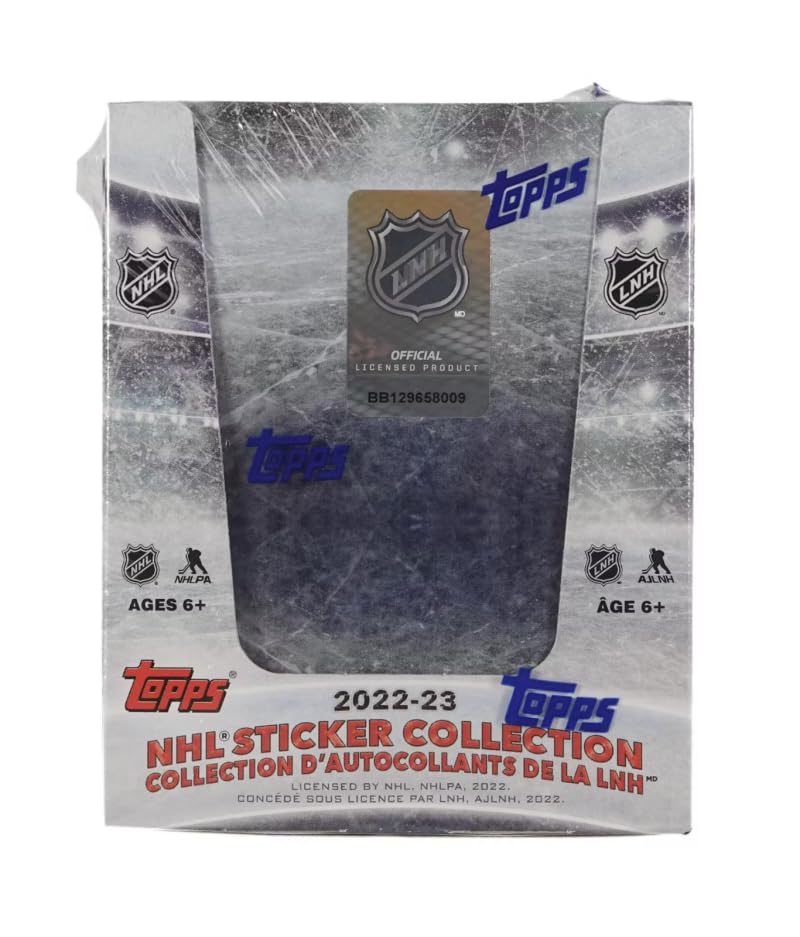 2022-23 NHL Topps Hockey Stickers Collection Factory Sealed Box 50 Packs. Smaller than regular sportscard, paper thin, See scans for details of the product