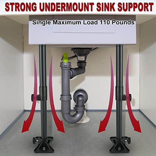 Undermount Sink Support Repair Brackets - YMOBBU Undermount Sink Repair Kit System Kitchen Sink Adjustable Brackets (13.7-23.6 inch)