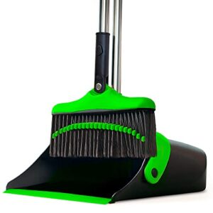 broom and dustpan set for home with long handle - broom with stand up dust pans combo set for kitchen, lobby, home cleaning essentials - magic kitchen broom - escobas para barrer piso