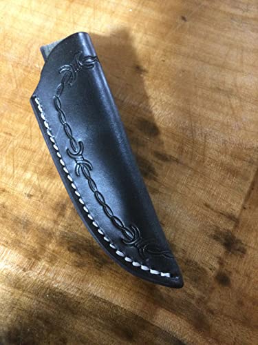 Handmade Leather Knife Sheath (Natural) (Black)