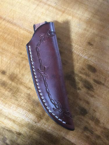 Handmade Leather Knife Sheath (Natural) (Black)