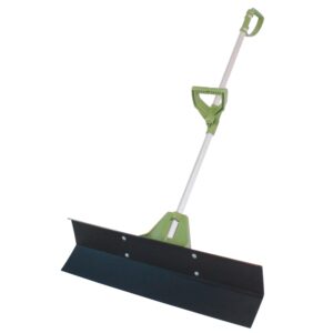 easy doze-it 36" snopusher | ergonomic push plow shovel with 2 handle grips | best industrial wide snow shovel for walk, sidewalk & drive| made in usa by vertex products | model ex920.36