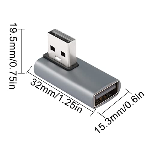 QIANRENON USB 3.1 90° Adapter USB A Male to Female Right Angle Coupler 10Gbps USB 3.1 Data Transfer Charging Converter Connector,for Power Bank Tablet Computer,2Pcs (Female Backwards)