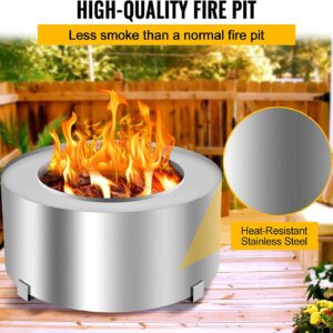 Smokeless Fire Pits Large Wood Burning Fire Pit Carbon Steel Stove Bonfire Fire Pit Portable Outdoor Fire Bowl for Picnic Camping Backyard (28.5 Inch)