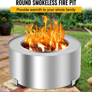 Smokeless Fire Pits Large Wood Burning Fire Pit Carbon Steel Stove Bonfire Fire Pit Portable Outdoor Fire Bowl for Picnic Camping Backyard (28.5 Inch)